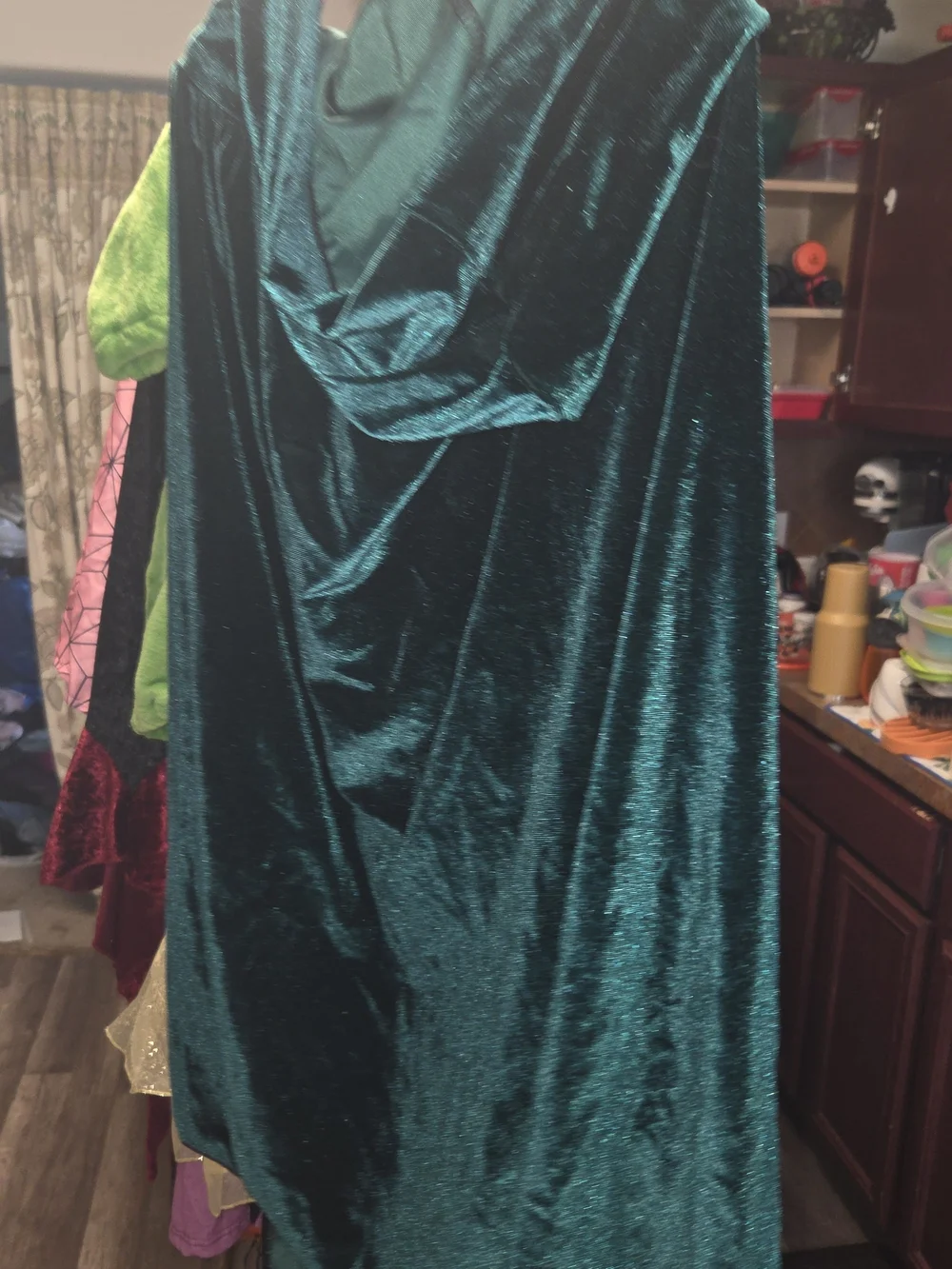 Girls Emerald Green Velvet Party Cape Small Child